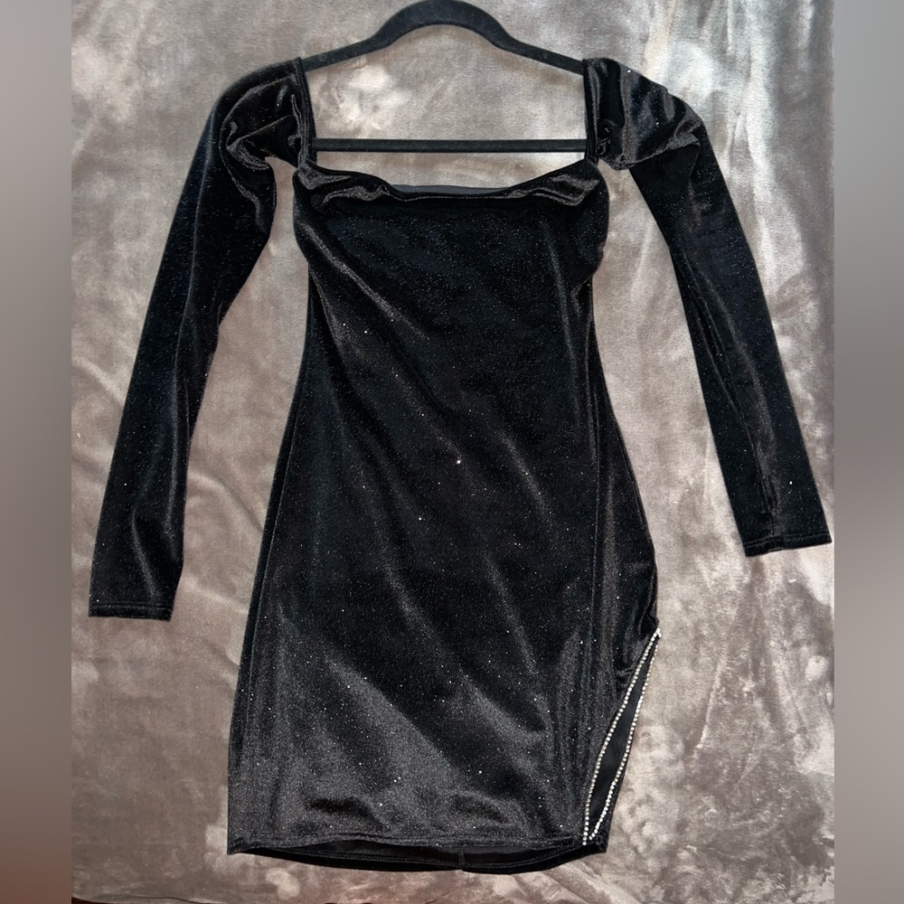 Lucy in the Sky Velvet Sparkle Mini Dress - Picture 2 of 10